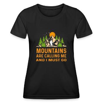 Les montagnes m’appellent et je dois aller à Berge - T-shirt sport Femme - noir - Devant - AI Model Female 172 light (172cm)