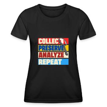 Criminologie Collecter Préserver Analyser Répéter le don - T-shirt sport Femme - noir - Devant - AI Model Female 172 light (172cm)