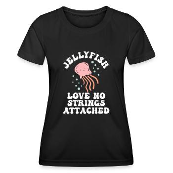 Méduse Méduse Océan Créatures Marines Motif - T-shirt sport Femme - noir - Devant - AI Model Female 172 light (172cm)