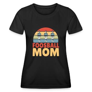 Foosball Mom Women Vintage Table Soccer Retro - Frauen Funktions-T-Shirt - Schwarz - Vorne - AI Model Female 172 light (172cm)