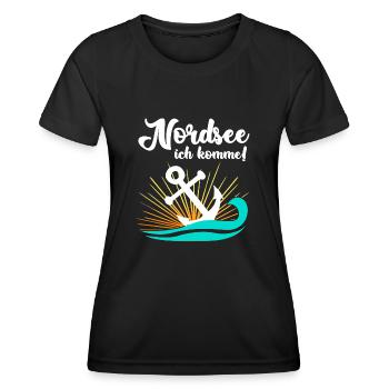 Nordsee Nordfriesland Nordseeküste - Frauen Funktions-T-Shirt - Schwarz - Vorne - AI Model Female 172 light (172cm)