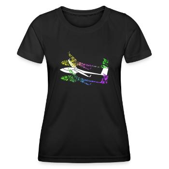 Planeur Planeur Planeur Planeur - T-shirt sport Femme - noir - Devant - AI Model Female 172 light (172cm)