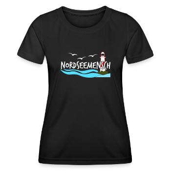 Nordsee Küste Leuchtturm Nordseeküste - Frauen Funktions-T-Shirt - Schwarz - Vorne - AI Model Female 172 light (172cm)