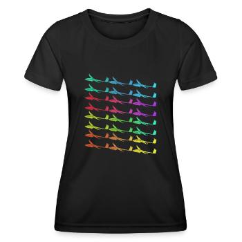 Glider Airplane Gliders - Women's Functional T-Shirt - black - Front - AI Model Female 172 light (172cm)