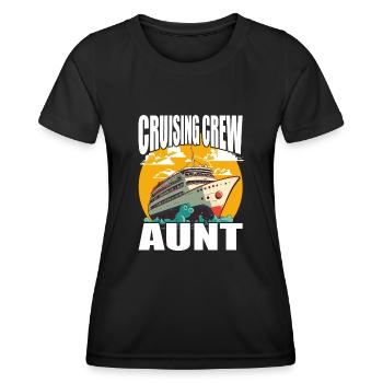 Équipage de croisière - Tante - Vacances et croisière en famille - T-shirt sport Femme - noir - Devant - AI Model Female 172 light (172cm)