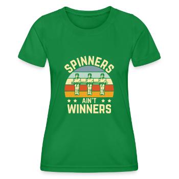 Spinners Ain’t Winners Retro Foosball Vintage - T-shirt sport Femme - vert - Devant - AI Model Female 172 dark (172cm)