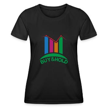 Investment Strategy Buy And Hold - Frauen Funktions-T-Shirt - Schwarz - Vorne - AI Model Female 172 light (172cm)