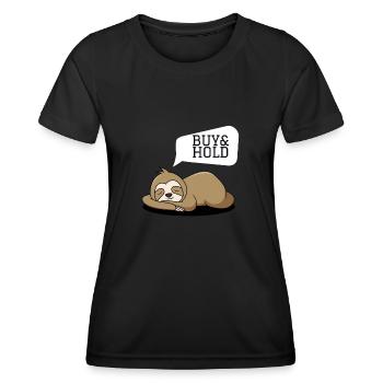 Investment Strategy Buy And Hold - Frauen Funktions-T-Shirt - Schwarz - Vorne - AI Model Female 172 light (172cm)