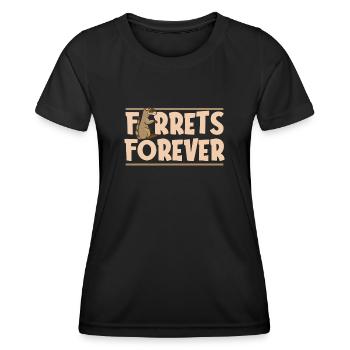 Putois furet mignon - T-shirt sport Femme - noir - Devant - AI Model Female 172 light (172cm)