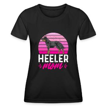 Australian Cattle Dog Red Blue Heeler - Frauen Funktions-T-Shirt - Schwarz - Vorne - AI Model Female 172 light (172cm)