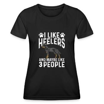 Australian Cattle Dog Red Blue Heeler - Women's Functional T-Shirt - black - Front - AI Model Female 172 light (172cm)