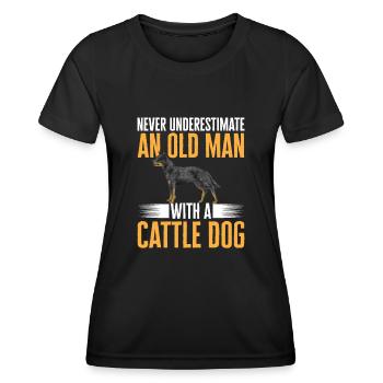 Australian Cattle Dog Red Blue Heeler - Women's Functional T-Shirt - black - Front - AI Model Female 172 light (172cm)