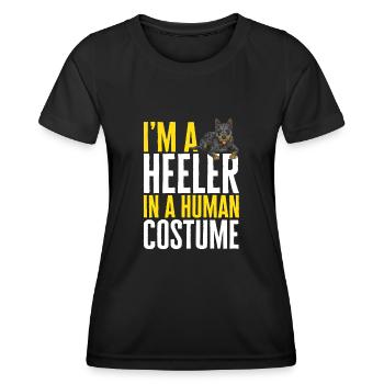Australian Cattle Dog Red Blue Heeler - Frauen Funktions-T-Shirt - Schwarz - Vorne - AI Model Female 172 light (172cm)