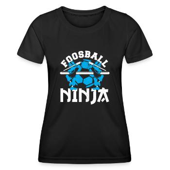Cool Table Soccer Player Foosball Ninja - Frauen Funktions-T-Shirt - Schwarz - Vorne - AI Model Female 172 light (172cm)