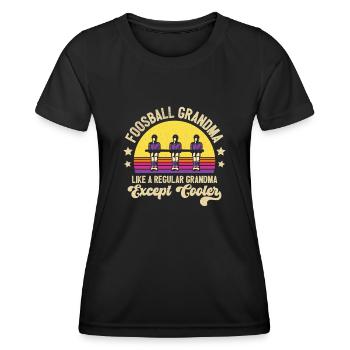 Foosball Grandmother Retro Table Soccer Vintage Wo - Frauen Funktions-T-Shirt - Schwarz - Vorne - AI Model Female 172 light (172cm)