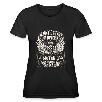 musician birthday guitarist rocker born 1926 - Frauen Funktions-T-Shirt - Schwarz - Vorne - AI Model Female 172 light (172cm)