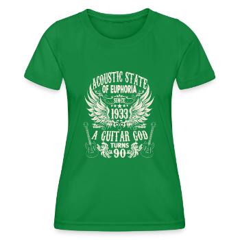 musician birthday guitarist rocker born 1933 - Women's Functional T-Shirt - kelly green - Front - AI Model Female 172 dark (172cm)