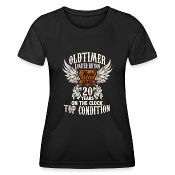 20 ans fan de voiture classique rocker biker anniversaire - T-shirt sport Femme - noir - Devant - AI Model Female 172 light (172cm)