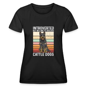 Australian Cattle Dog Red Blue Heeler - Women's Functional T-Shirt - black - Front - AI Model Female 172 light (172cm)