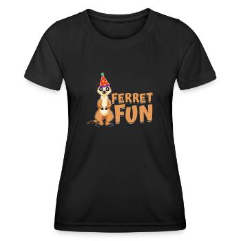 Putois furet drôle - T-shirt sport Femme - noir - Devant - AI Model Female 172 light (172cm)