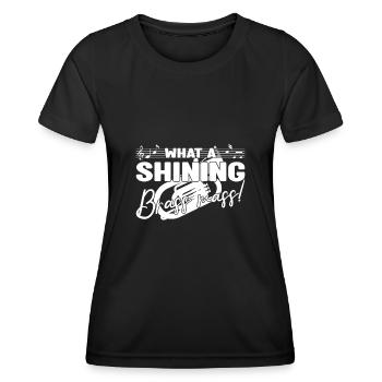 Quels cadeaux de basse baryton de masse en laiton brillant - T-shirt sport Femme - noir - Devant - AI Model Female 172 light (172cm)