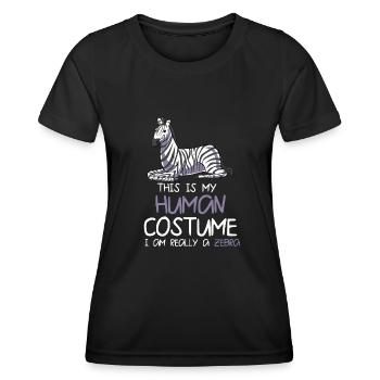 Zebra - Frauen Funktions-T-Shirt - Schwarz - Vorne - AI Model Female 172 light (172cm)