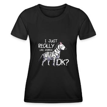 Zebra - Frauen Funktions-T-Shirt - Schwarz - Vorne - AI Model Female 172 light (172cm)