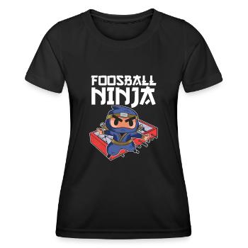 Foosball Ninja Table Soccer Foosball Cool Player - Frauen Funktions-T-Shirt - Schwarz - Vorne - AI Model Female 172 light (172cm)
