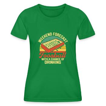 Weekend Forecast Foosball Retro Table Soccer Playe - Frauen Funktions-T-Shirt - Kelly Green - Vorne - AI Model Female 172 dark (172cm)