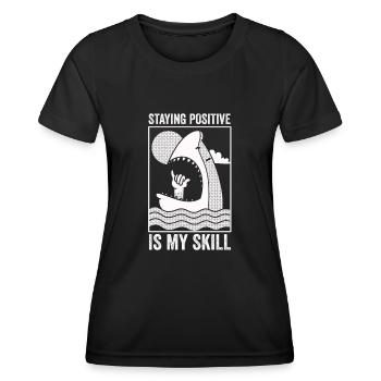 Rester positif est ma compétence - T-shirt sport Femme - noir - Devant - AI Model Female 172 light (172cm)