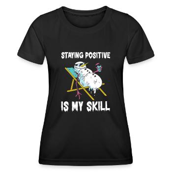 Rester positif est ma compétence - T-shirt sport Femme - noir - Devant - AI Model Female 172 light (172cm)
