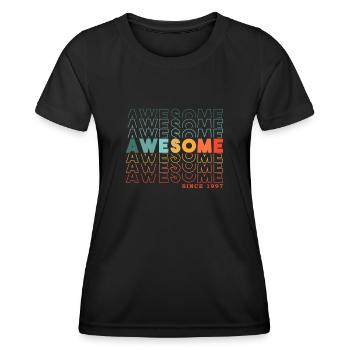 Awesome Since 1997 Man Woman Birthday Retro - Women's Functional T-Shirt - black - Front - AI Model Female 172 light (172cm)