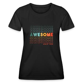 Awesome Since 1998 Mann Frau Geburtstag Retro - Frauen Funktions-T-Shirt - Schwarz - Vorne - AI Model Female 172 light (172cm)