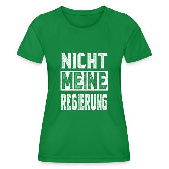 Nicht Meine Regierung - Protest Demo Shirt - Frauen Funktions-T-Shirt - Kelly Green - Vorne - AI Model Female 172 dark (172cm)