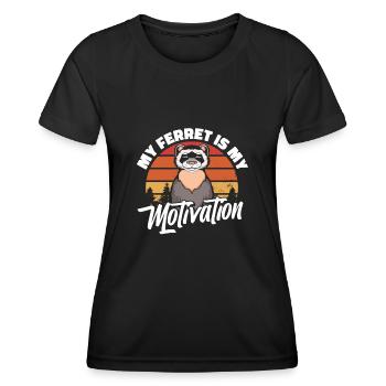 Motivation du putois furet - T-shirt sport Femme - noir - Devant - AI Model Female 172 light (172cm)