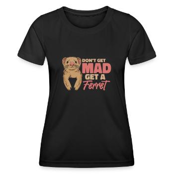 Ferret Polecat Cute - Women's Functional T-Shirt - black - Front - AI Model Female 172 light (172cm)