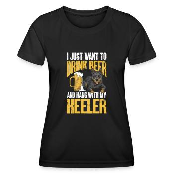 Australian Cattle Dog Red Blue Heeler - Frauen Funktions-T-Shirt - Schwarz - Vorne - AI Model Female 172 light (172cm)