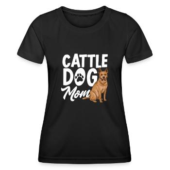 Bouvier australien chien rouge bleu talon - T-shirt sport Femme - noir - Devant - AI Model Female 172 light (172cm)