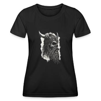 Vikings Guerriers nordiques Asgard Valhalla Midgard - T-shirt sport Femme - noir - Devant - AI Model Female 172 light (172cm)