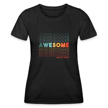 Awesome Since 2005 Mann Frau Geburtstag Retro - Frauen Funktions-T-Shirt - Schwarz - Vorne - AI Model Female 172 light (172cm)