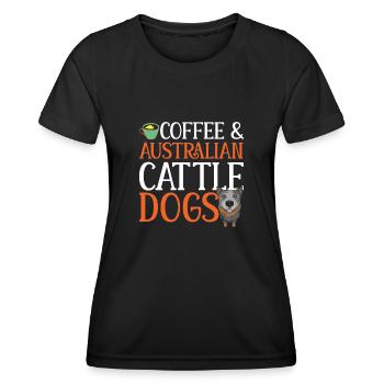 Australian Cattle Dog Red Blue Heeler - Women's Functional T-Shirt - black - Front - AI Model Female 172 light (172cm)