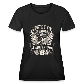 musician birthday guitarist rocker born 1940 - Frauen Funktions-T-Shirt - Schwarz - Vorne - AI Model Female 172 light (172cm)