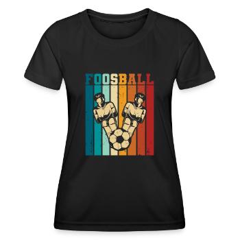 Foosball Retro Player Vintage Table Soccer - Frauen Funktions-T-Shirt - Schwarz - Vorne - AI Model Female 172 light (172cm)