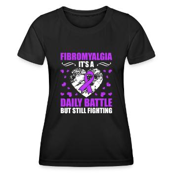 Fibromyalgie Es Ist Ein Täglicher Kampf, Aber Ich - Frauen Funktions-T-Shirt - Schwarz - Vorne - AI Model Female 172 light (172cm)