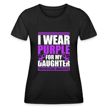 I wear purple for my daughter - Women's Functional T-Shirt - black - Front - AI Model Female 172 light (172cm)