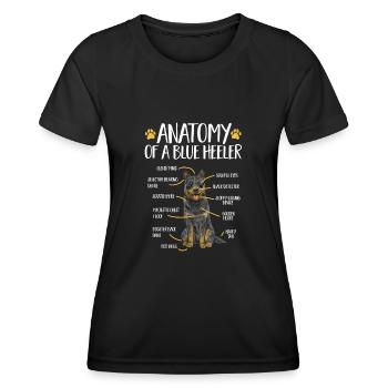 Australian Cattle Dog Red Blue Heeler - Frauen Funktions-T-Shirt - Schwarz - Vorne - AI Model Female 172 light (172cm)