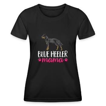 Bouvier australien Red Blue Heeler - T-shirt sport Femme - noir - Devant - AI Model Female 172 light (172cm)
