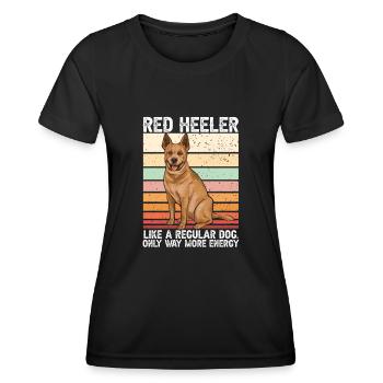 Australian Cattle Dog Red Blue Heeler - Frauen Funktions-T-Shirt - Schwarz - Vorne - AI Model Female 172 light (172cm)