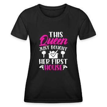 La reine achète un propriétaire de maison - T-shirt sport Femme - noir - Devant - AI Model Female 172 light (172cm)