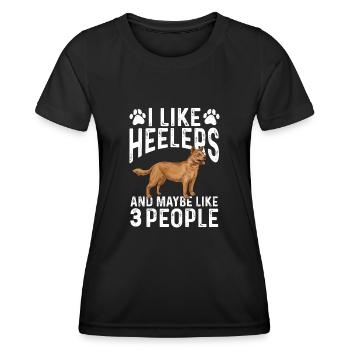 Australian Cattle Dog Red Blue Heeler - Women's Functional T-Shirt - black - Front - AI Model Female 172 light (172cm)
